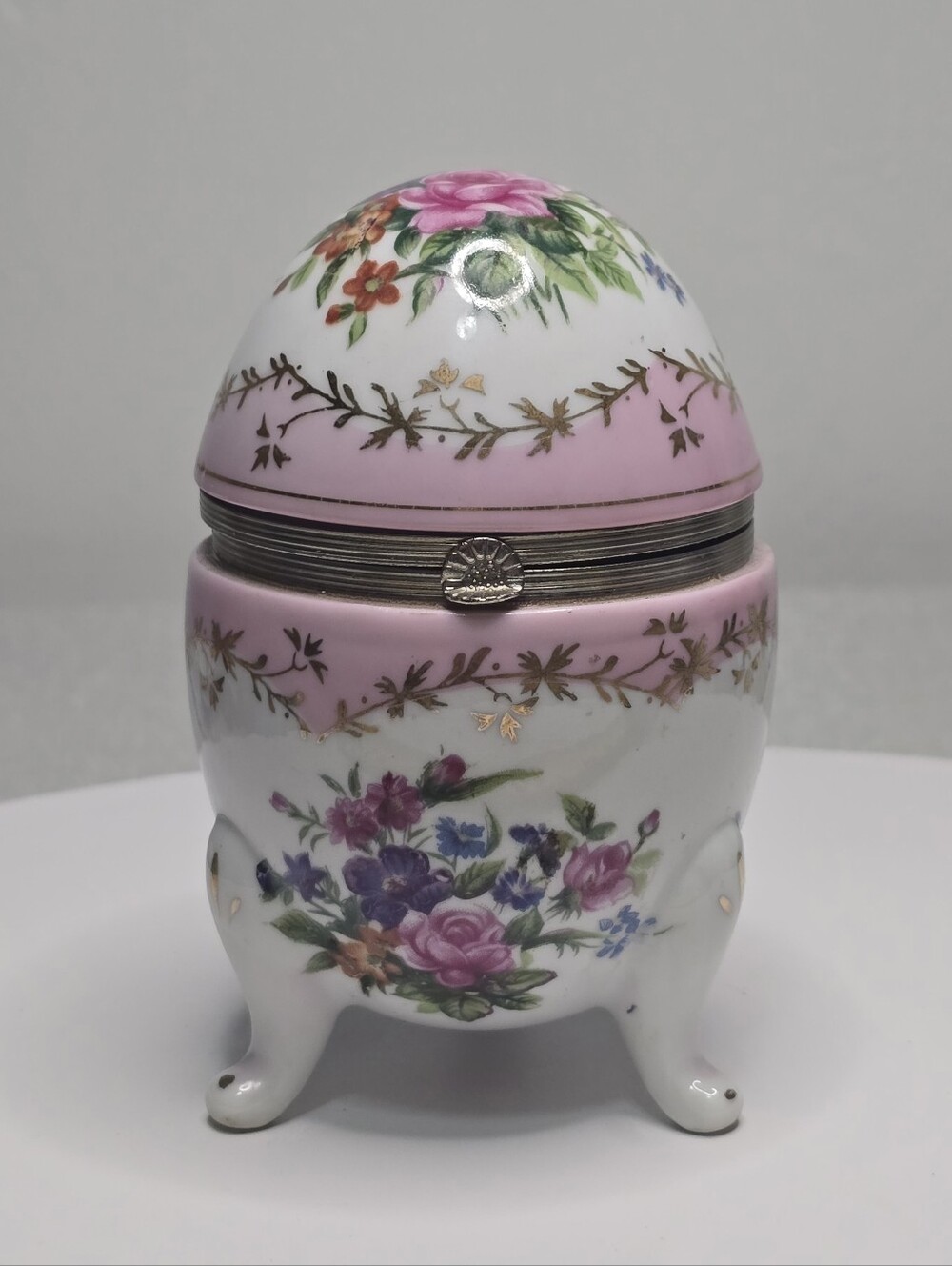 Vintage RS Egg Footed Floral Trinket Box [ Read Details ]
